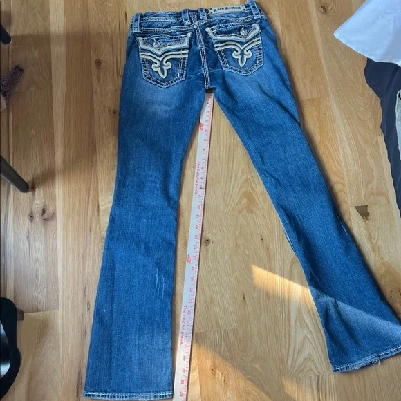 Women’s Rock Revival Buckle Exclusive Fleur De Lis Bootcut Jeans - Size 26 - Picture 7 of 11